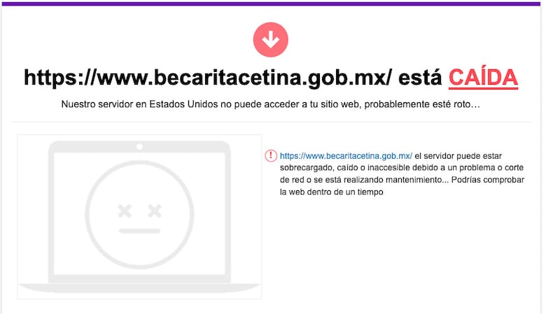 cae el sitio web