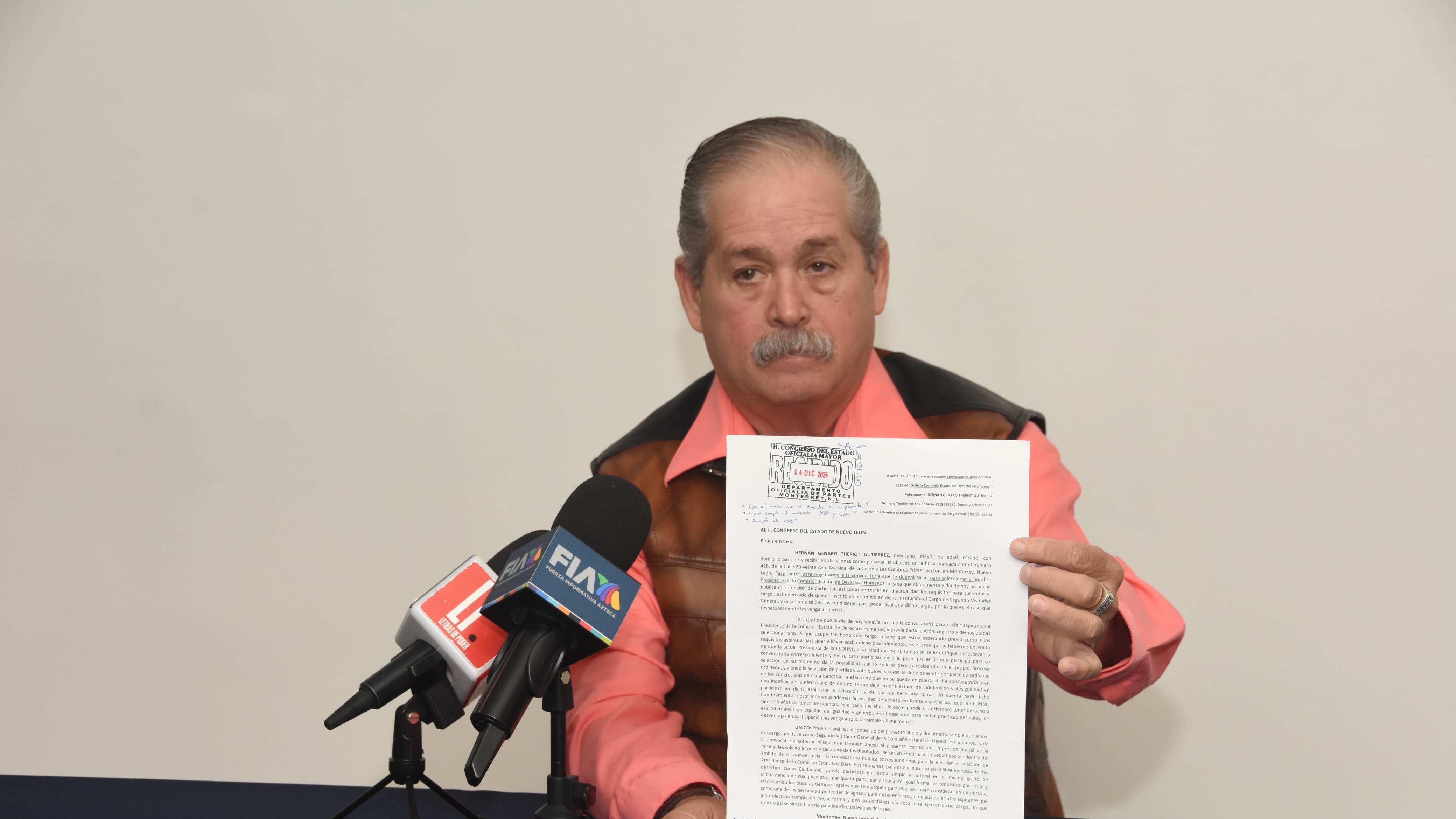 Hernán Genaro Theriot Gutiérrez se destapó como aspirante a dirigir el organismo.