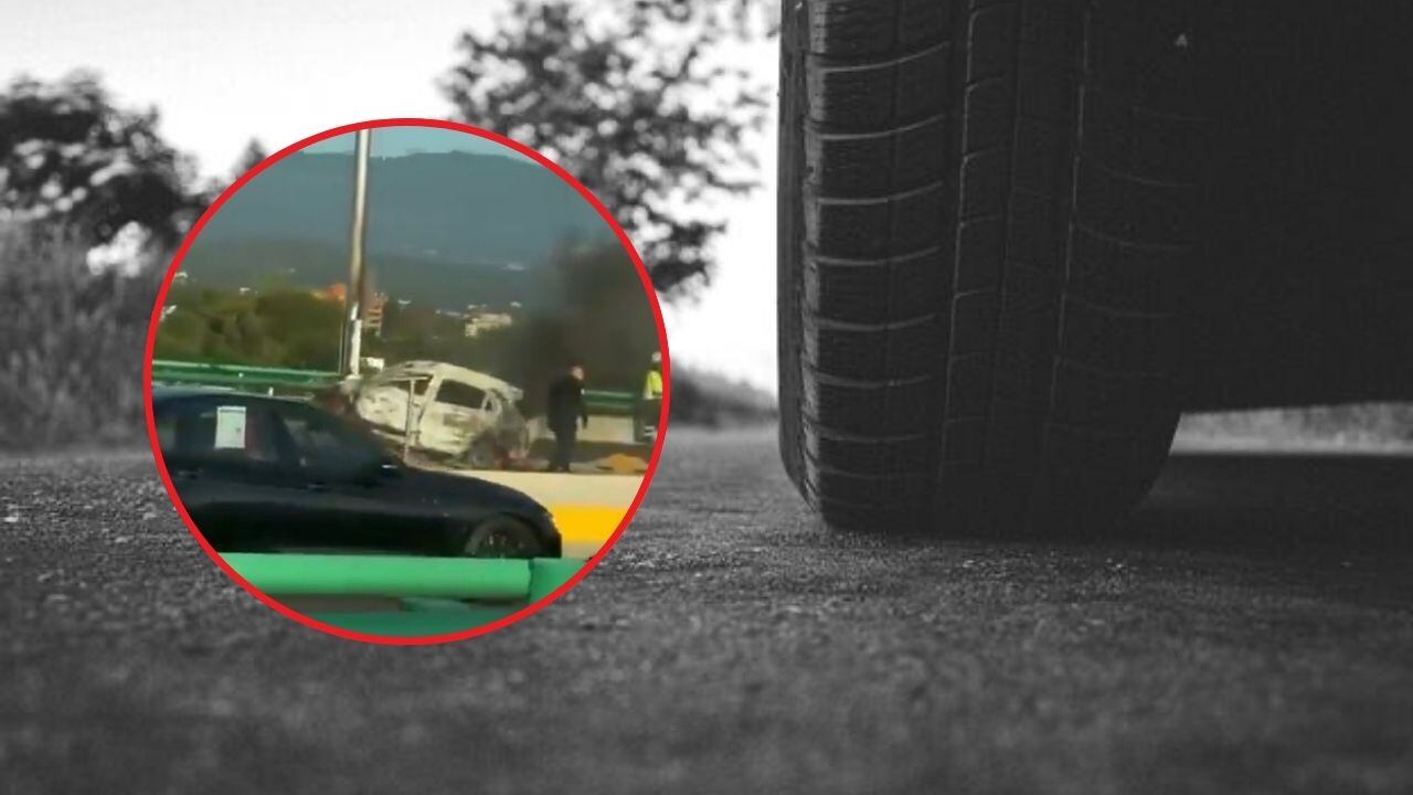 VIDEO: Conductor pierde el control y termina calcinado tras fuerte accidente en Periférico 