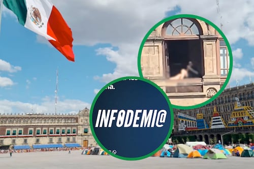 Infodemia se retracta: admite que sí hubo mujer asoleándose en Palacio Nacional