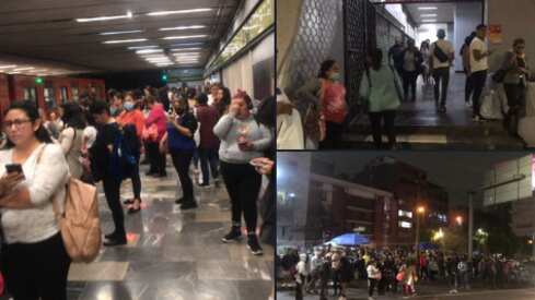 Usuarios reportan caos en la Línea 3 del Metro.