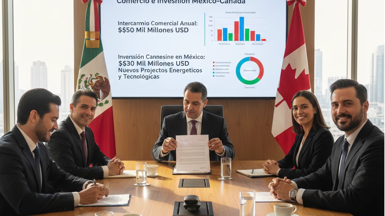 El comercio bilateral rozó 56 mil millones y la inversión canadiense superó 46 mil millones en México.