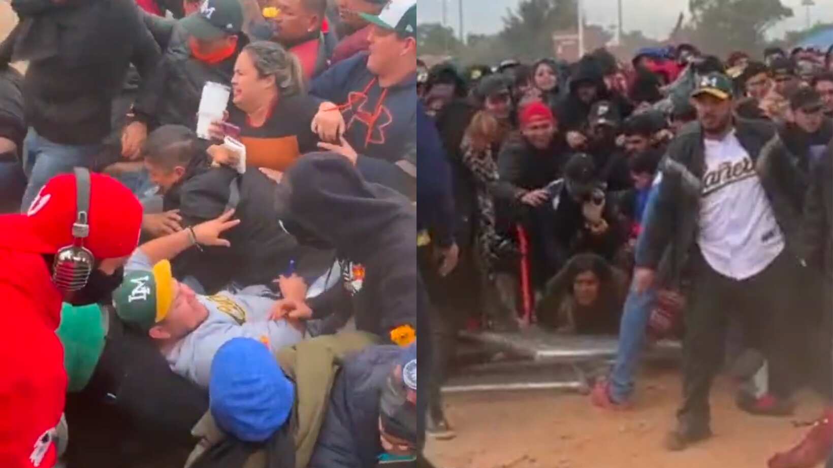 Varios aficionados terminaron lesionados.