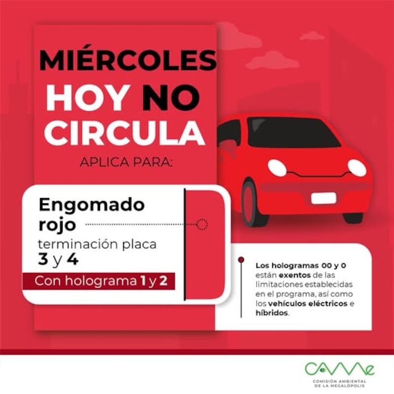 Hoy No Circula del miércoles