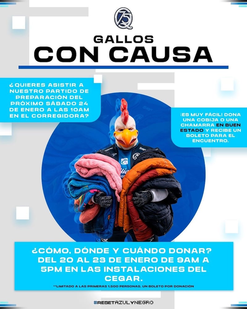 Gallos Blancos se suma a la causa invernal con partido benéfico