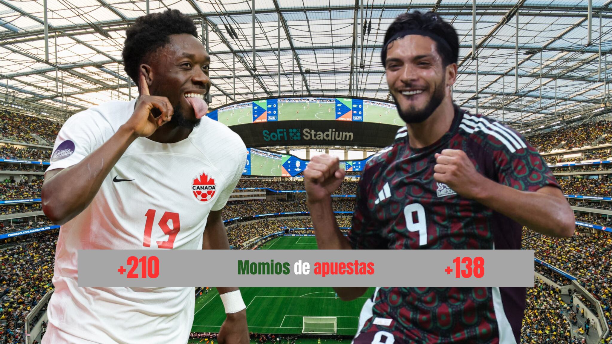 Las apuestas para el encuentron de Canadá vs. México