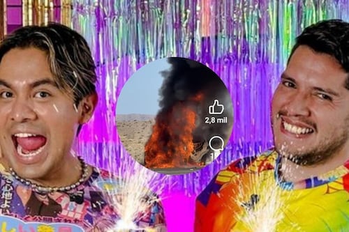 Se incendió auto en el que viajaban Ricardo Peralta y Teo; filtran aterrador video del carro ardiendo en llamas