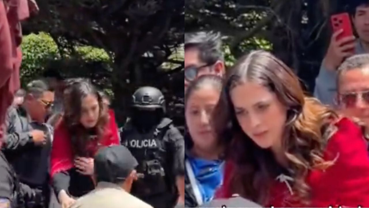 Fátima Bosch ayuda a adulto mayor