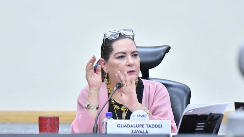 Guadalupe Taddei Zavala, consejera presidenta del Instituto Nacional Electoral, durante una sesión ordinaria