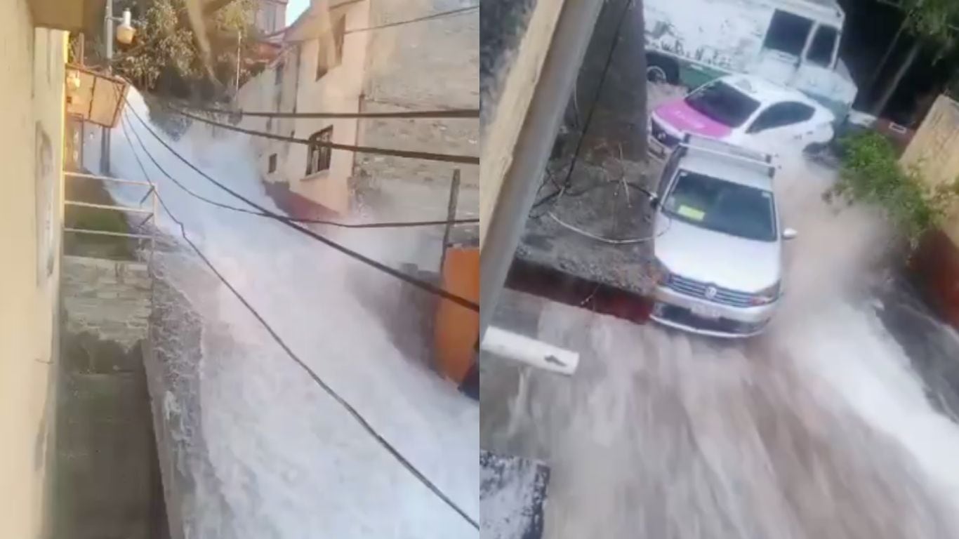 Mega fuga de agua en Torres de Potrero