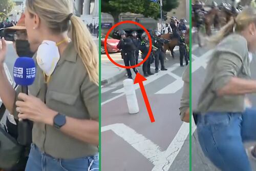 ¿Ataque directo? Policía de Los Ángeles ataca con balas de goma a periodista en vivo