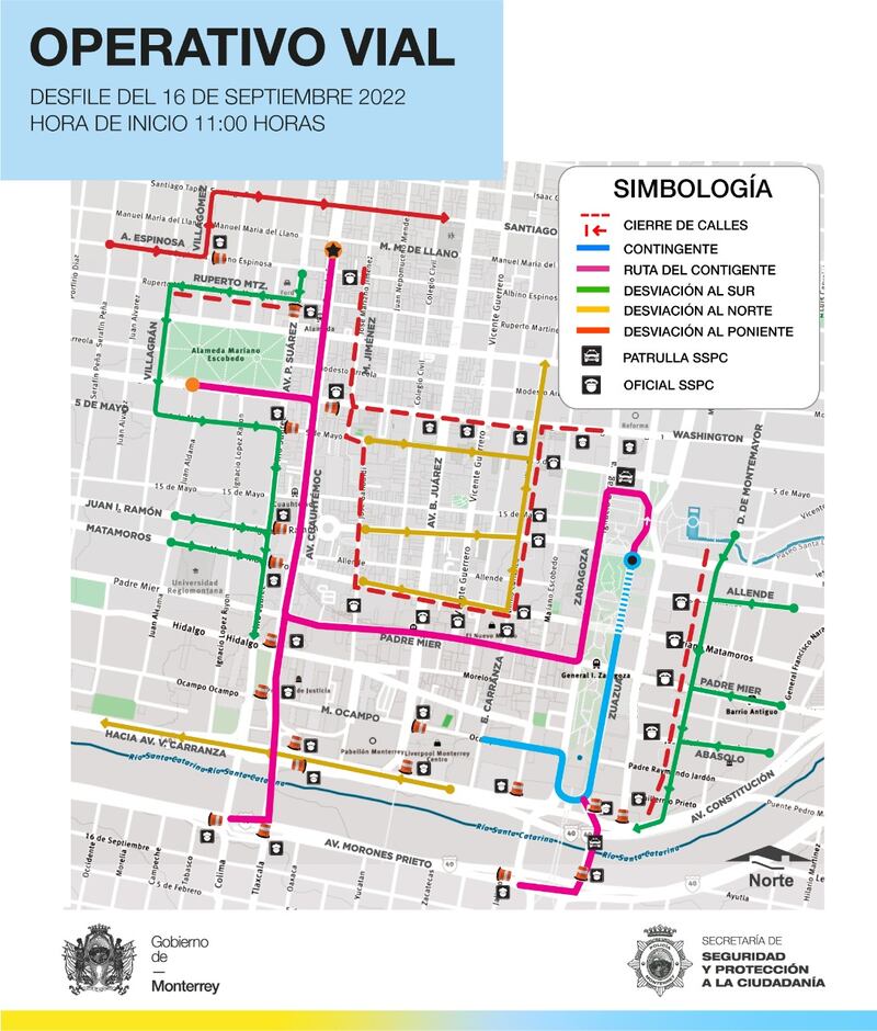 El 16 de septiembre el cierre de vialidades comenzará a las 05:00 horas.