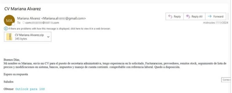 CV falso.