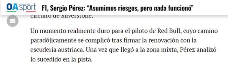 El medio italiano OA Sport se encargó de recordar su mal momento después de la renovación. Imagen: captura de pantalla.