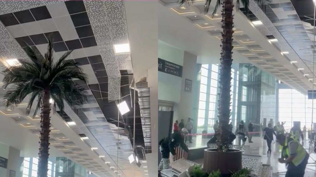 Se desploma techo del AIFA.