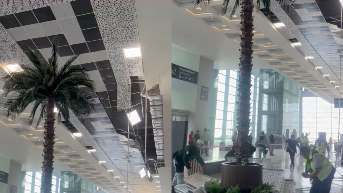 Se desploma techo del AIFA.