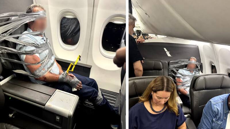 Pasajero es amarrado con cinta en vuelo de American Airlines