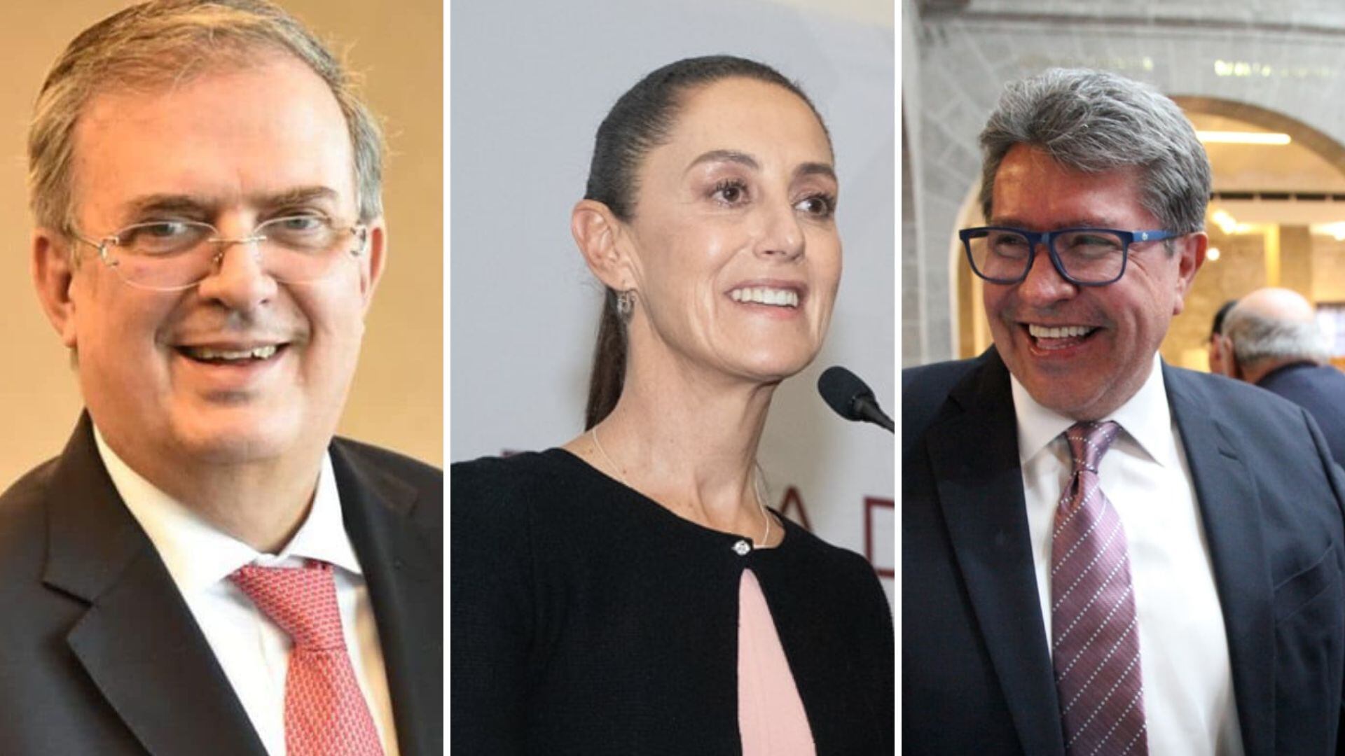 Marcelo Ebrard, Claudia Sheinbaum y Ricardo Moreal.