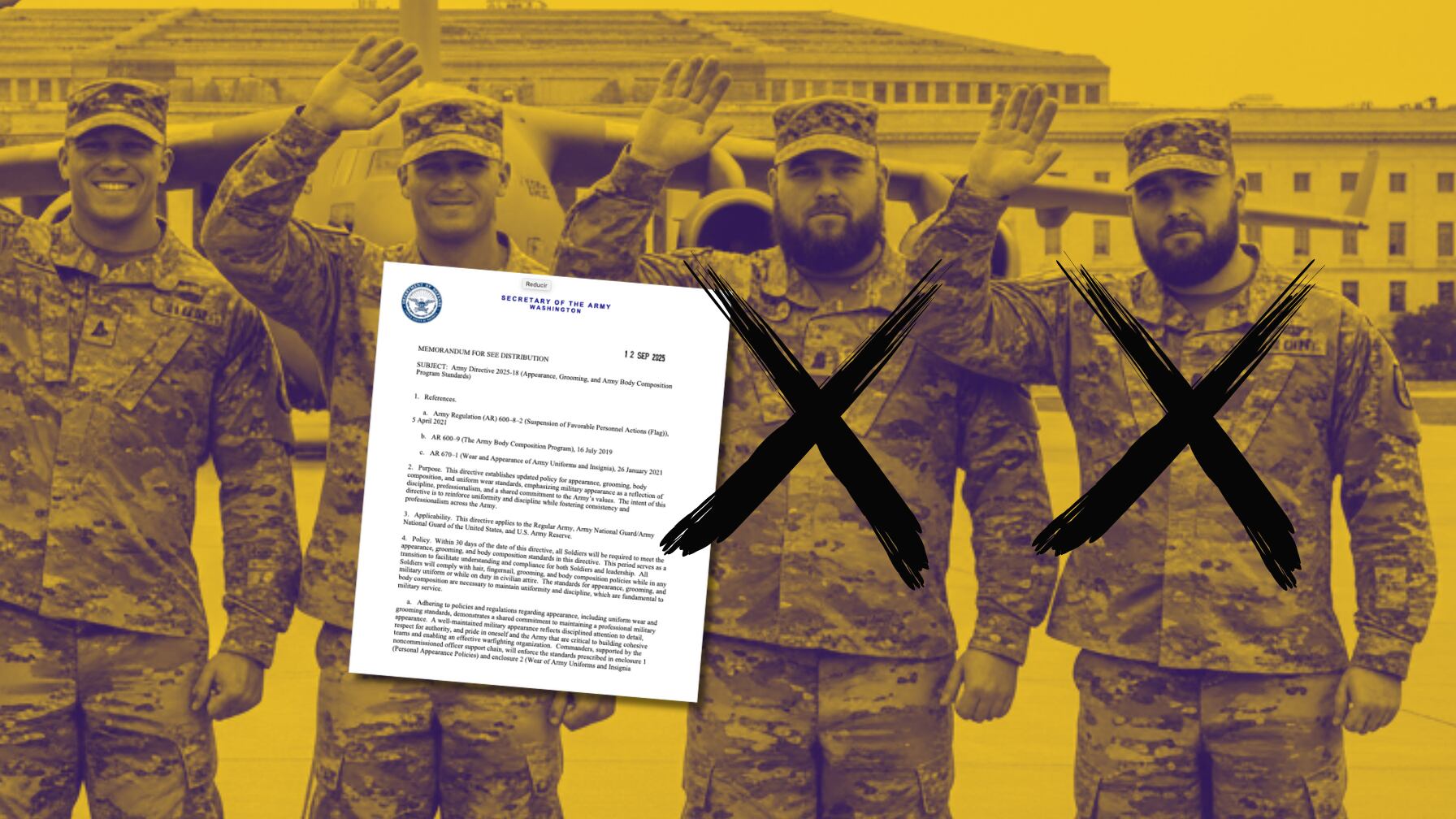 Con esta reforma, el ejército de EE. UU. busca recuperar un "estándar masculino" excluyendo barbas y sobrepeso.