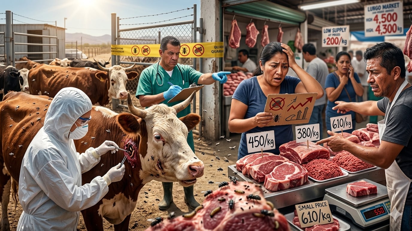 México acumula más de 19 mil casos en 21 estados, frena exportaciones y pierde más de mil 872 millones de dólares por el gusano barrenador.