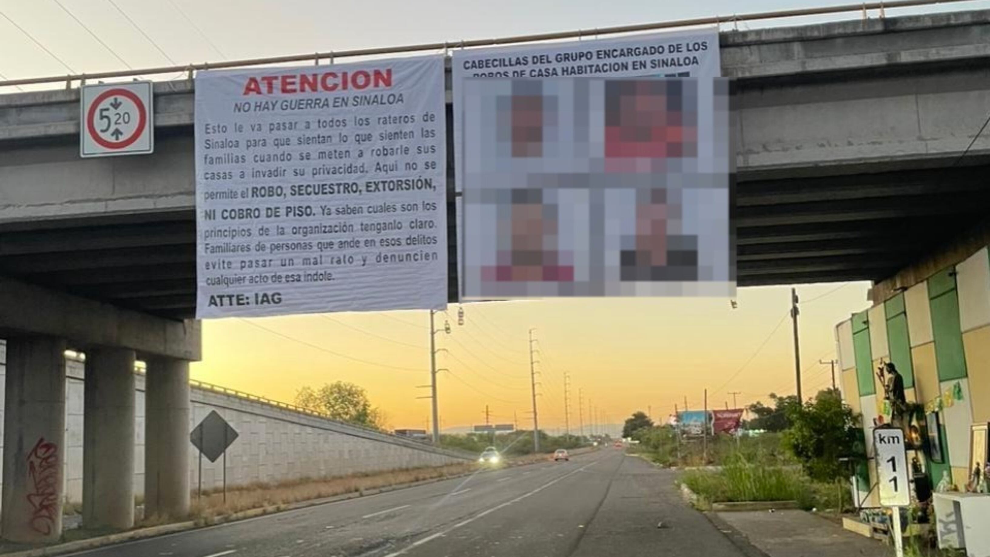 Los mensajes fueron colocados en varios puntos de Culiacán, Sinaloa la madrugada de este martes. (Especial)