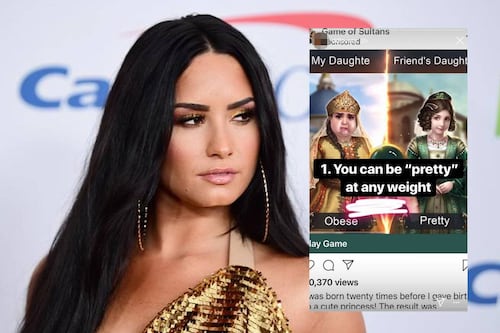 Demi Lovato critica esta publicidad de Instagram por avergonzar a personas con sobrepeso