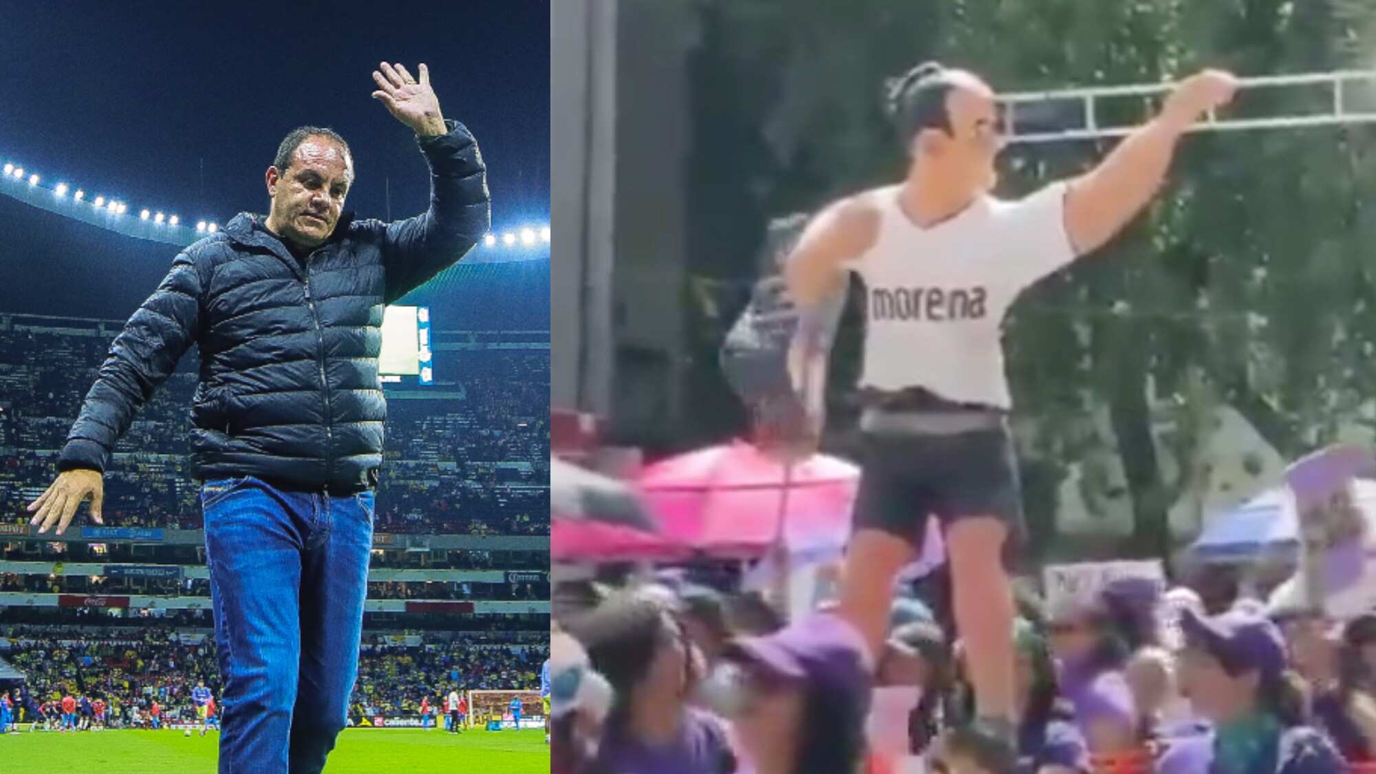 Cuauhtémoc Blanco en la marcha del 8M