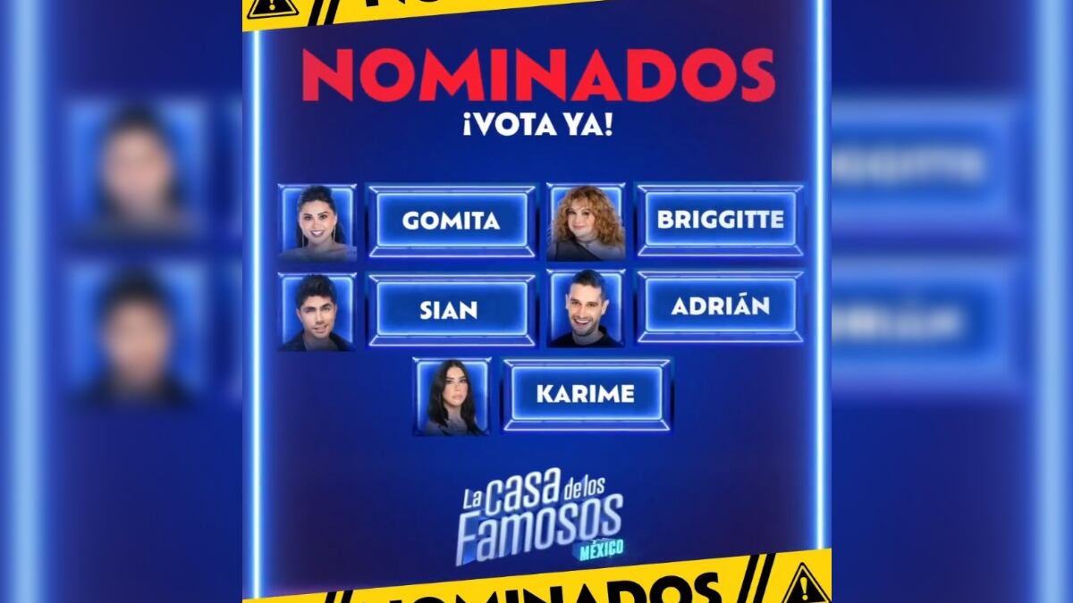 La Casa de los Famosos México. Placa nominados de la sexta semana