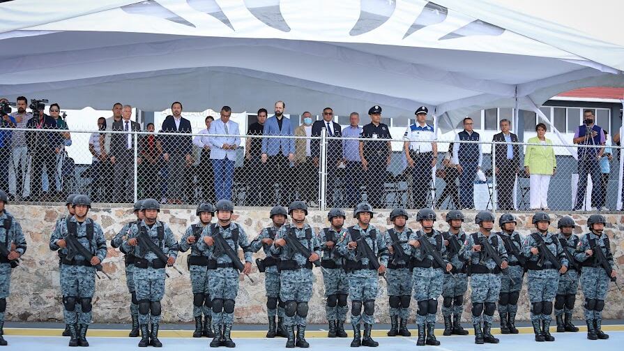 La nueva base de la Guardia Nacional en León fue inaugurada este lunes en Las Joyas.