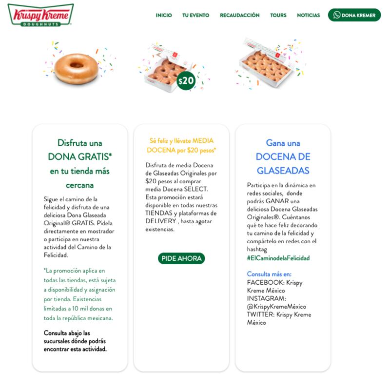 Krispy Kreme celebra la felicidad con media docena de donas a solo 20 pesos