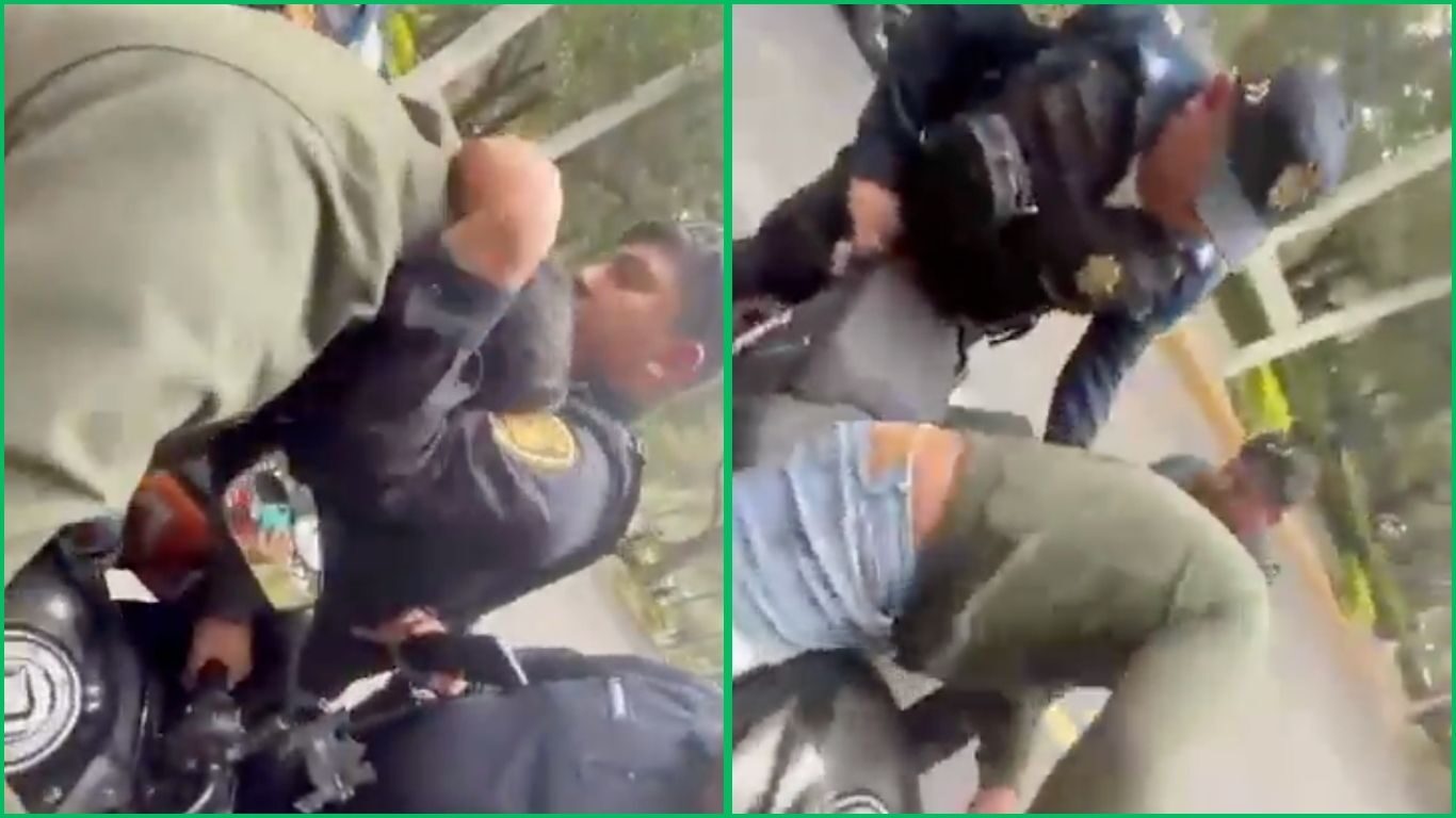 Exhiben a policías de Polanco usando fuerza excesiva contra un motociclista en aparente operativo ilegal