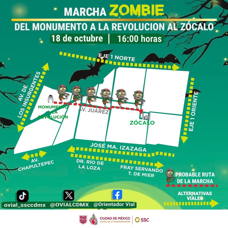 Ruta de la Marcha de los zoombies