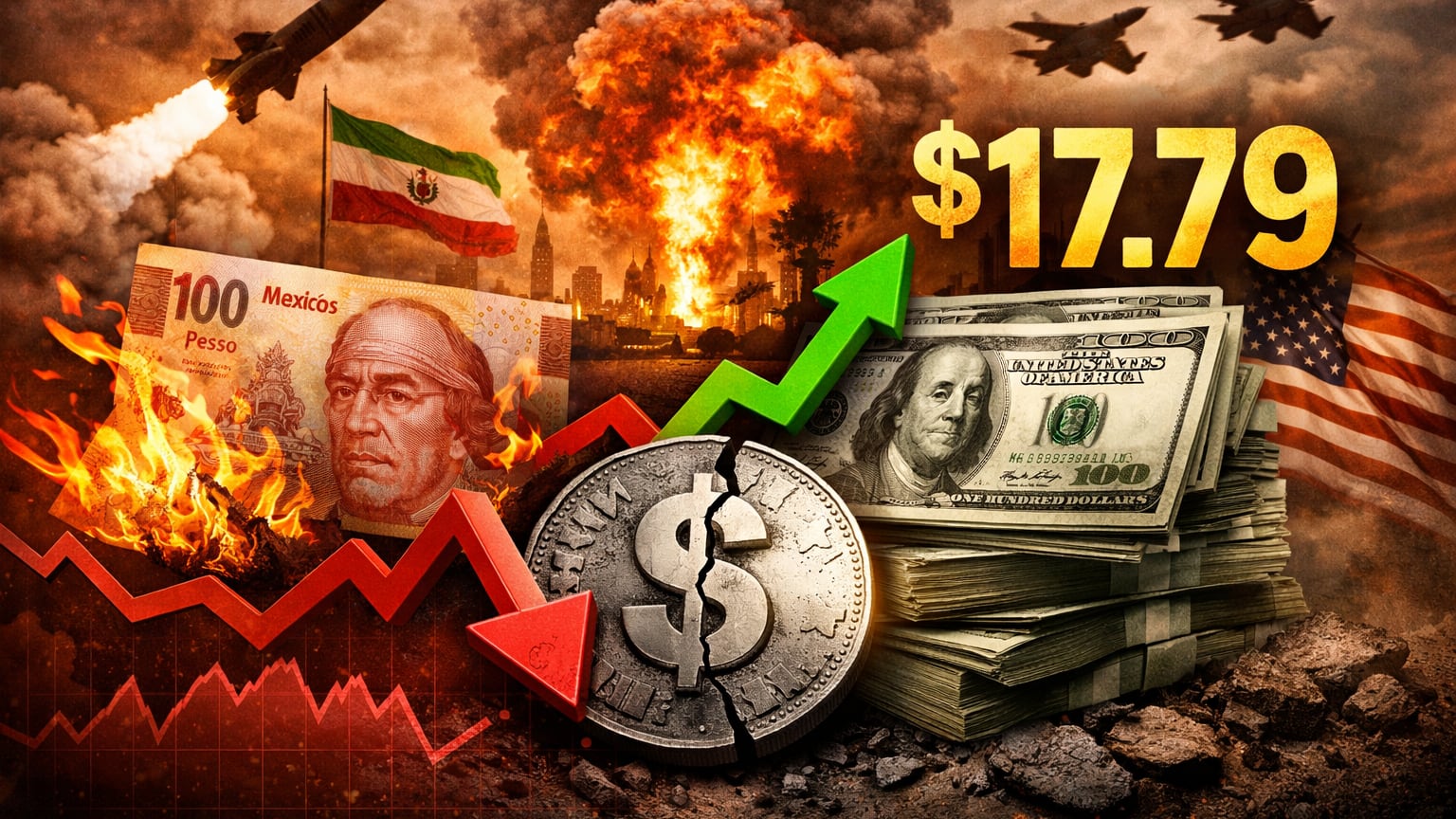 El miedo a un conflicto prolongado eleva la demanda por dólares y golpea al peso mexicano.