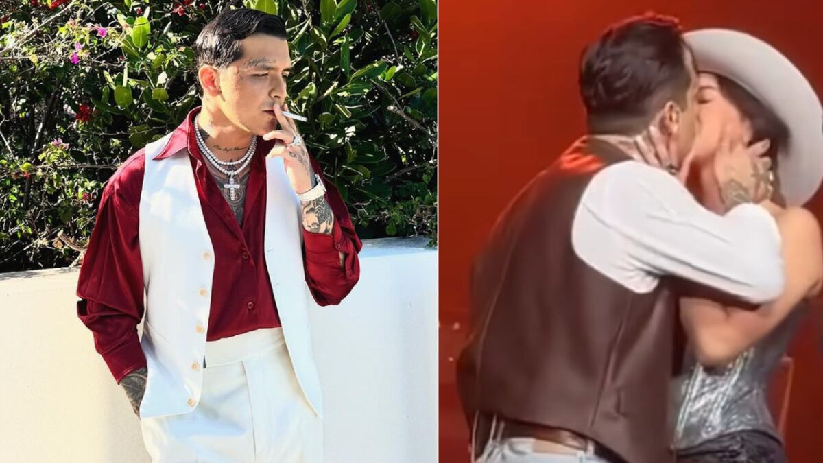 Christian Nodal dedicó un tierno gesto a su novia durante uno de sus conciertos.