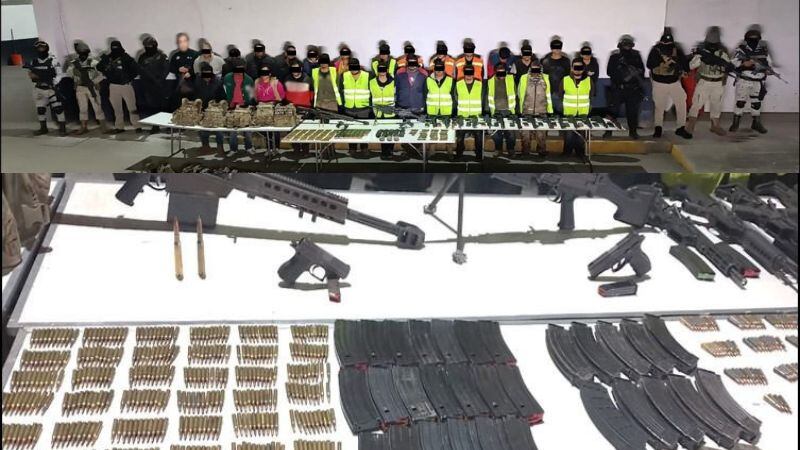 27 detenidos en Nuevo León con arsenal y equipo táctico