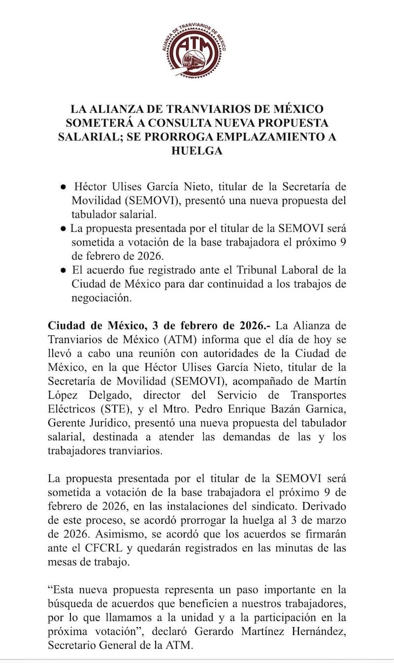 Comunicado Tranviarios