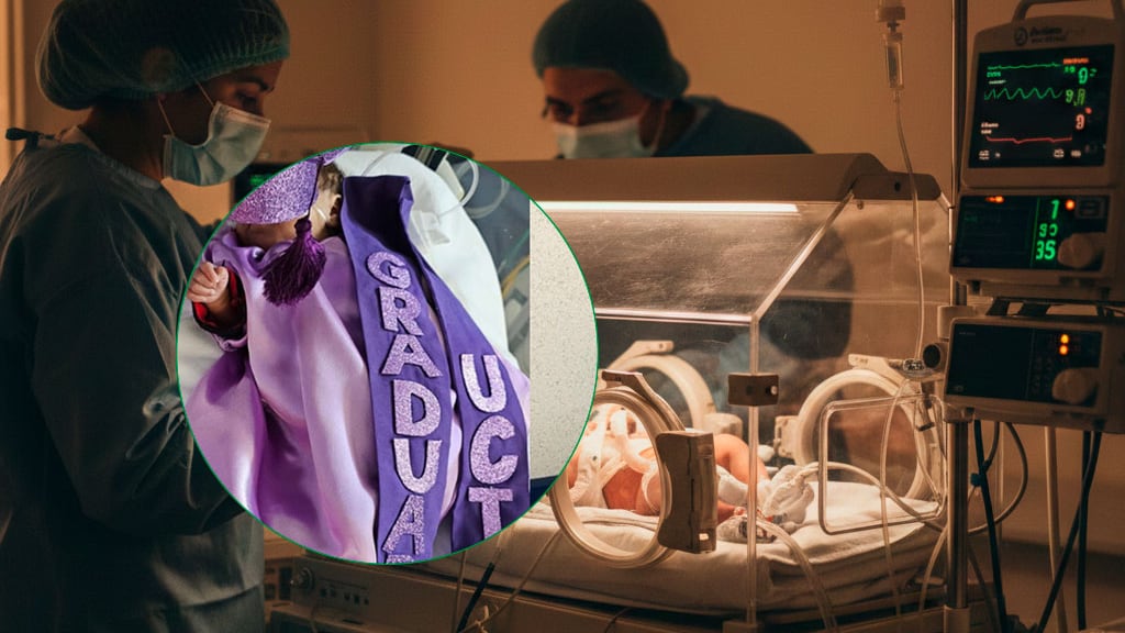 Un bebé trillizo que nació con apenas 900 gramos egresó de la UCIN del Hospital General Uriangato en Nochebuena, tras meses de lucha por la vida.