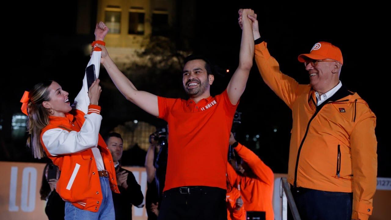 Mariana Rodríguez, Álvarez Máynez y Dante Delgado.