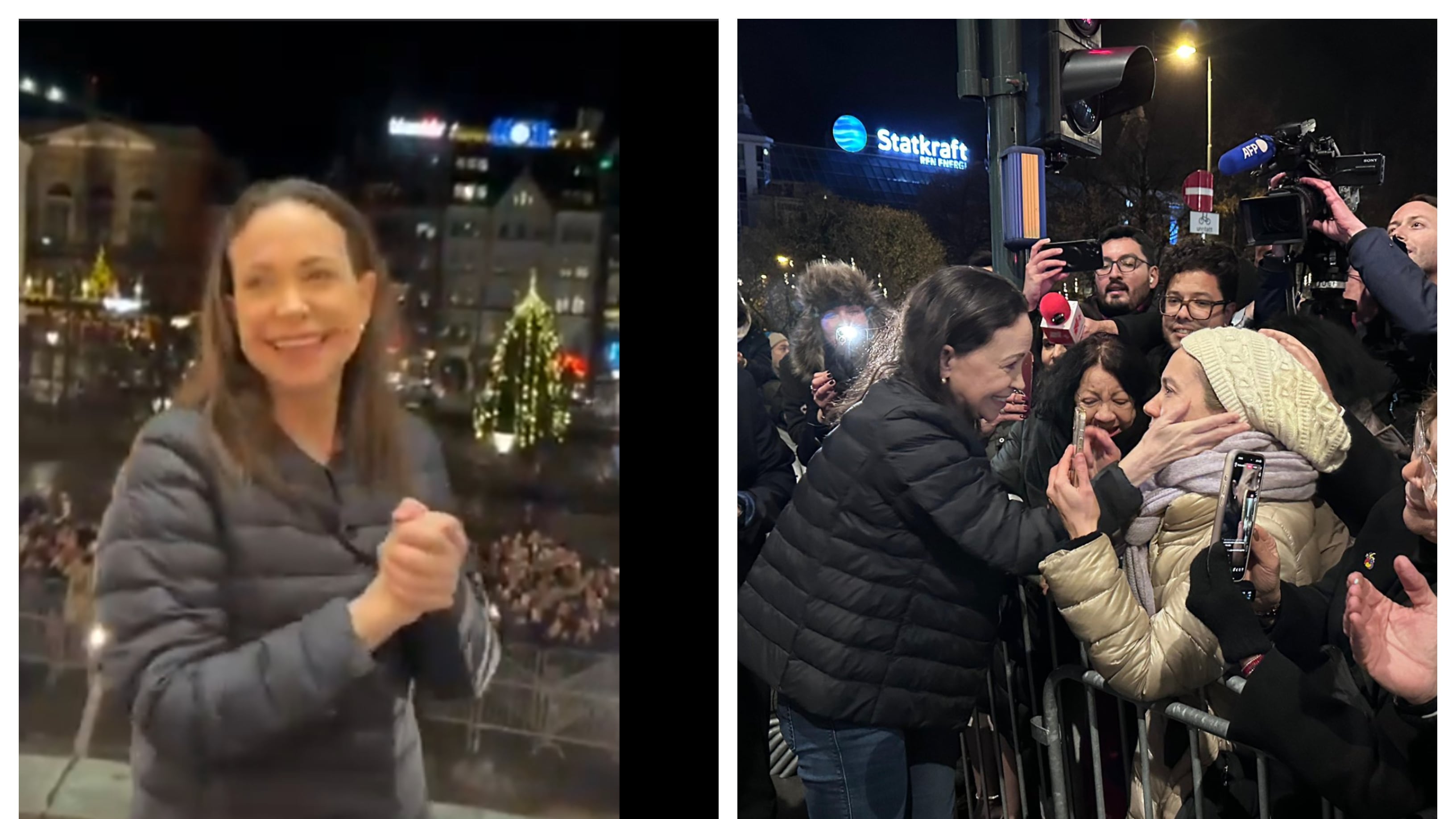 María Corina aparece en Oslo