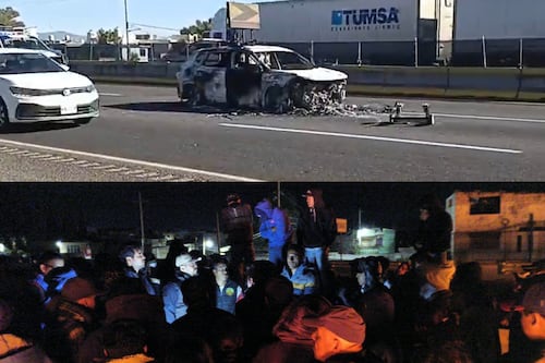 Queman patrulla y bloquean autopista por rumor falso en Texmelucan; SSP va contra responsables