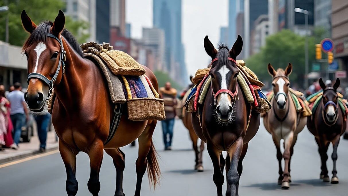 Los animales que se usan para jalar de carretas llenas de basura, muebles u otros artículos, a pesar de que deambulan por las calles, son menos “visibles".
