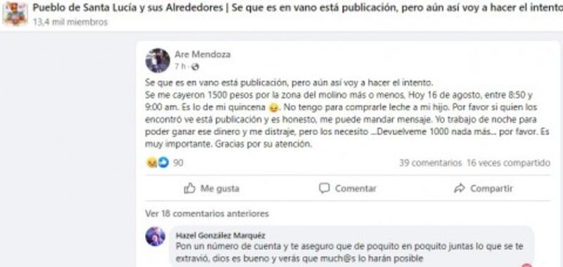 La joven compartió lo sucedido desde su cuenta personal de Facebook
