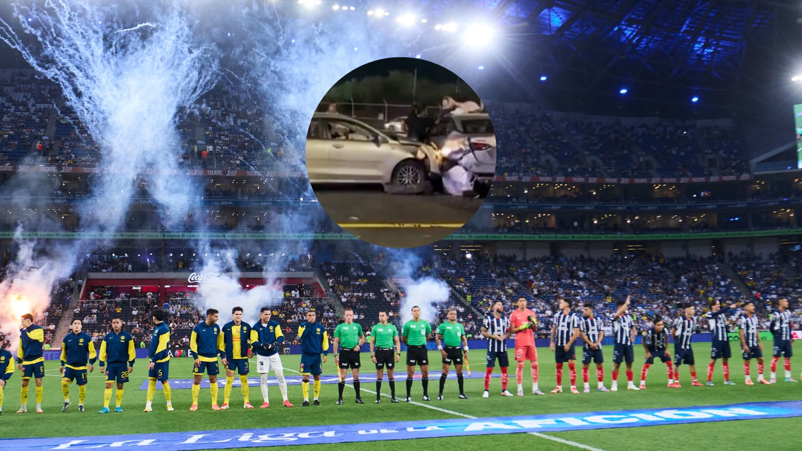 El accidente ocurrió al término del juego entre Monterrey y América.