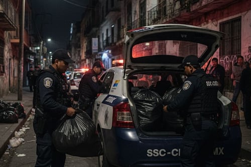 Así captaron a policías sacando más de 100 kilos de marihuana de una vecindad ligada a la Anti Unión Tepito