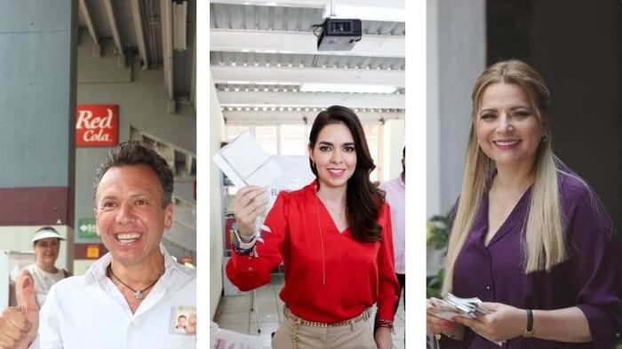 Candidatos a la gobernatura de Jalisco emiten su voto.
Foto: Cortesía.