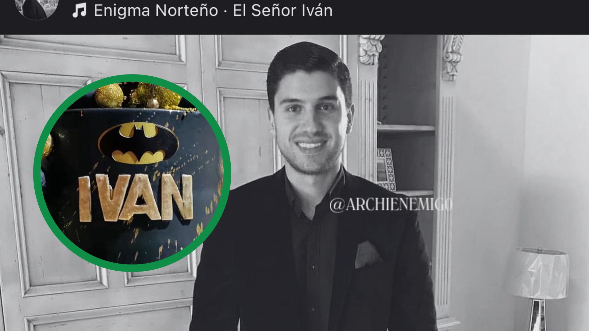 “Fotografías muestran un pastel y a Guzmán Salazar en un interior lujoso.