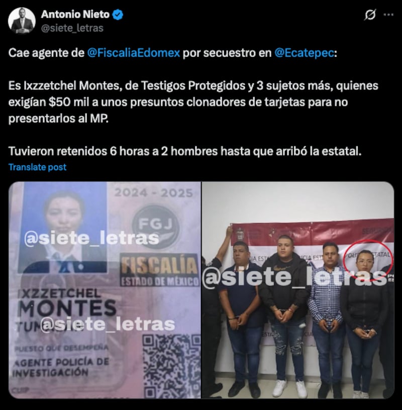Arrestan a agente de Policia de Investigación