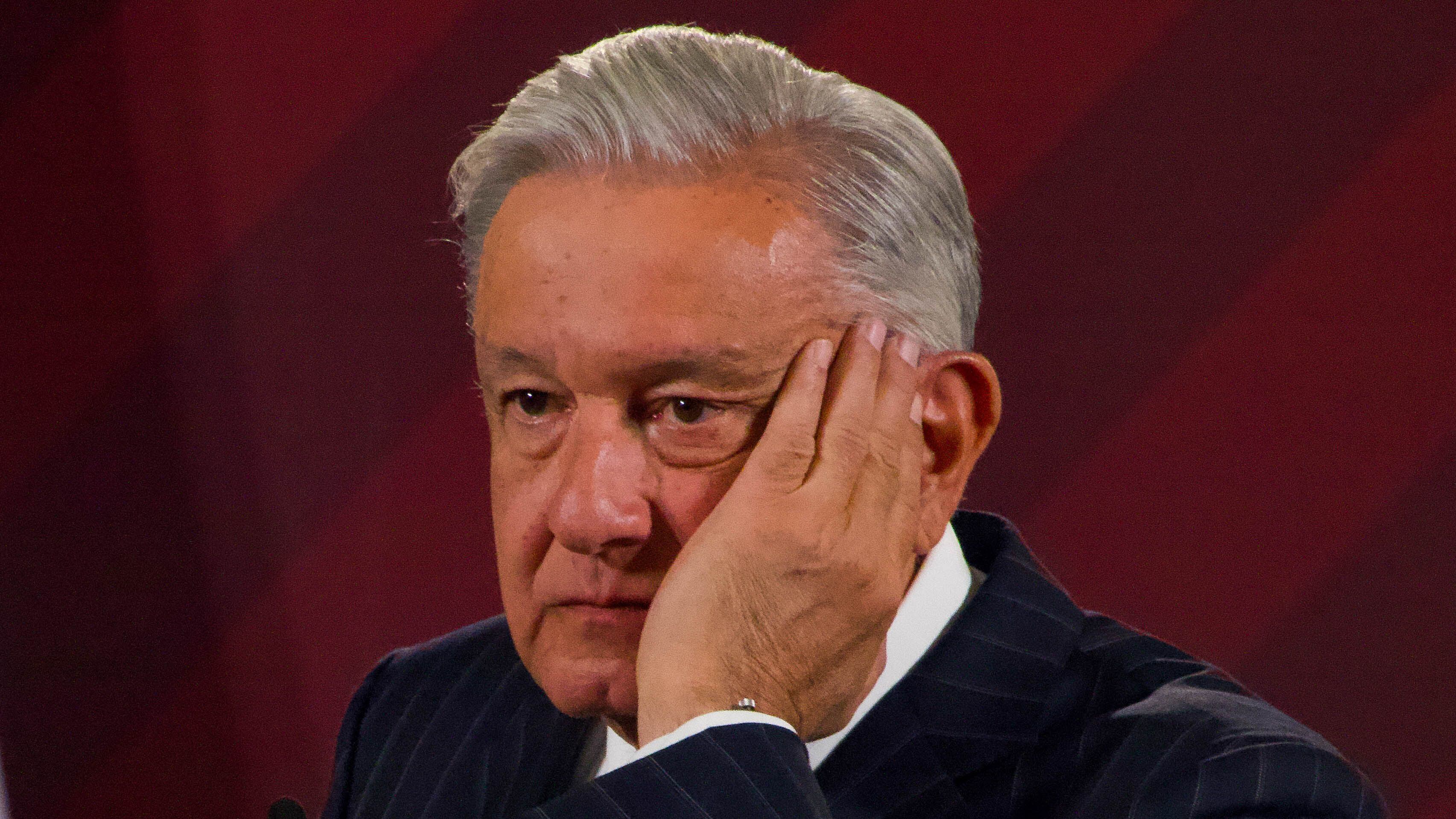 CIUDAD DE MÉXICO, 10MARZO2023.- Andrés Manuel López Obrador, presidente de México, durante la conferencia matutina desde el Salón Tesorería de Palacio Nacional.
FOTO: ROGELIO MORALES /CUARTOSCURO.COM