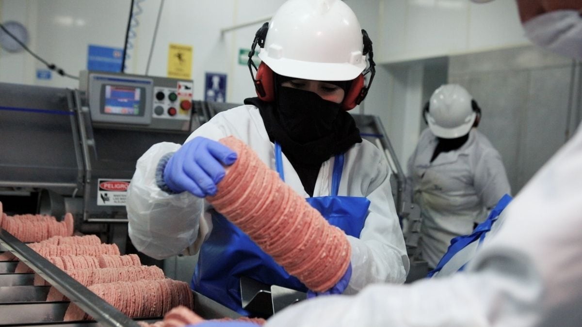 Proceso de producción de carne utilizada en el menú de McDonald’s México bajo estándares de calidad y seguridad alimentaria.