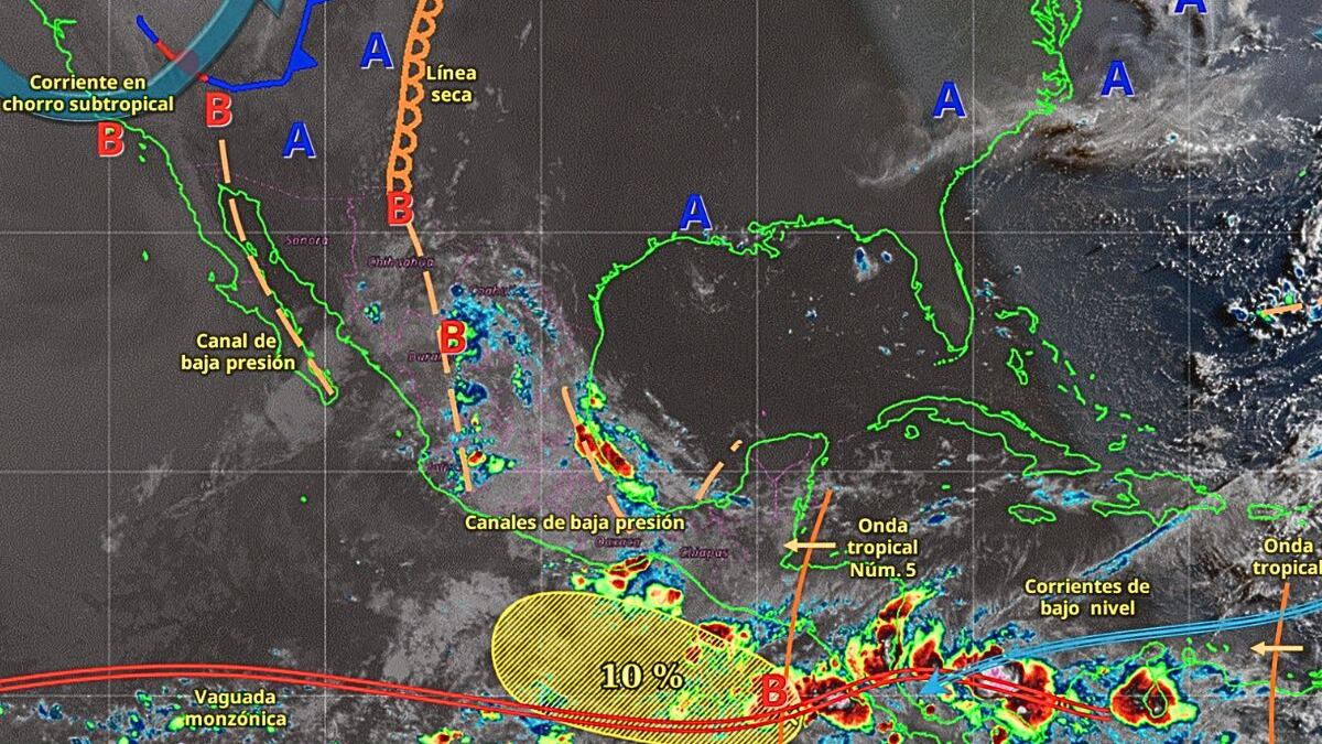 Así afectará la onda tropical 5 a México; habrá lluvias intensas en estos estados